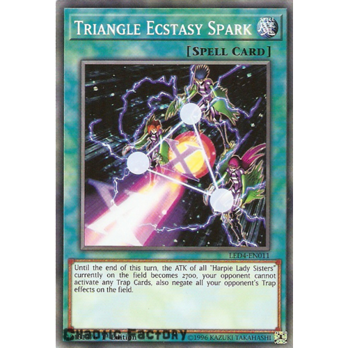 Yugioh LED4-EN011 Triangle Ecstasy Spark Common 1st Edition NM