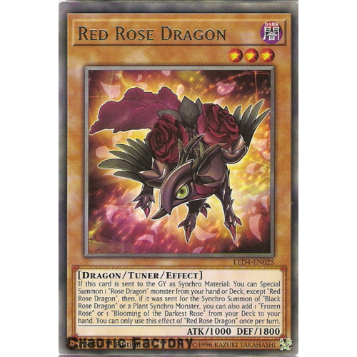 Yugioh LED4-EN025 Red Rose Dragon Rare 1st Edition NM