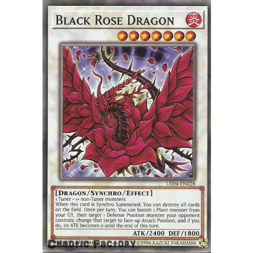 Yugioh LED4-EN028 Black Rose Dragon Common 1st Edition NM