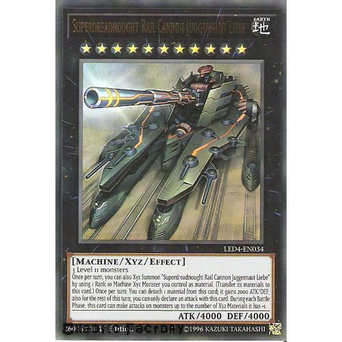 Yugioh LED4-EN034 Superdreadnought Rail Cannon Juggernaut Liebe Ultra Rare 1st Edition NM