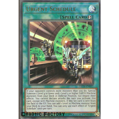 US PRINT LED4-EN037 Urgent Schedule Ultra Rare 1st Edition NM