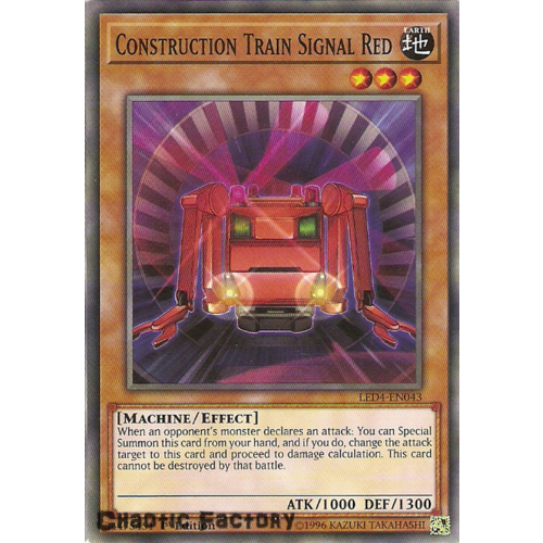 Yugioh LED4-EN043 Construction Train Signal Red Common 1st Edition NM