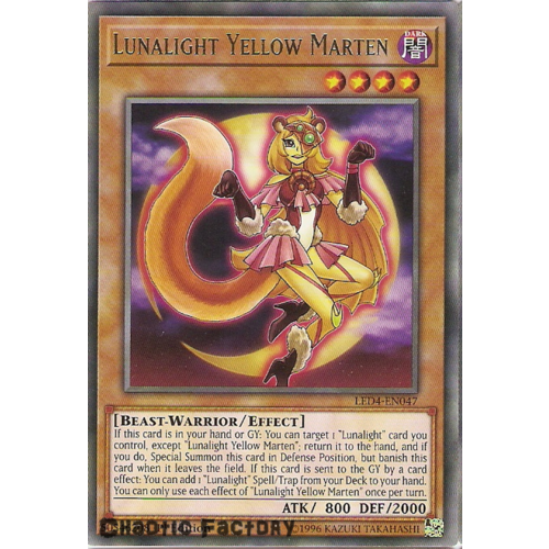Yugioh LED4-EN047 Lunalight Yellow Marten Rare 1st Edition NM