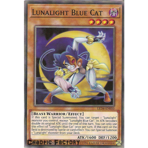 Yugioh LED4-EN050 Lunalight Blue Cat Common 1st Edition NM