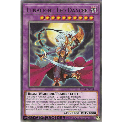 Yugioh LED4-EN054 Lunalight Leo Dancer Common 1st Edition NM