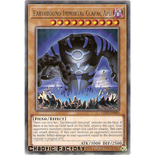 Yugioh LED5EN000 Earthbound Immortal Ccapac Apu Rare 1st edition NM