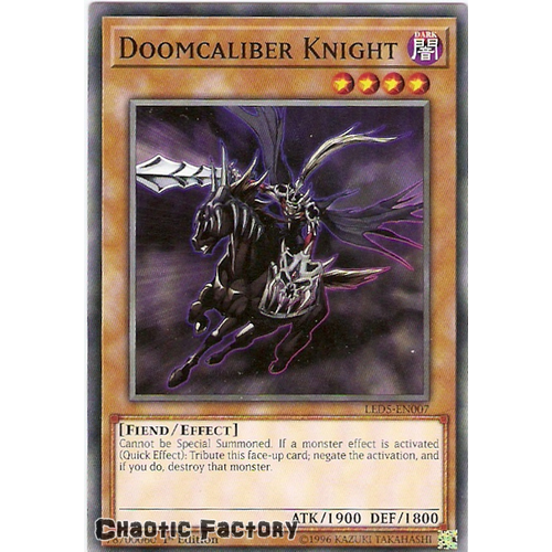Yugioh LED5-EN007 Doomcaliber Knight Common 1st edition NM