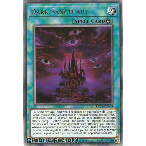 Yugioh LED5-EN009 Dark Sanctuary Rare 1st edition NM