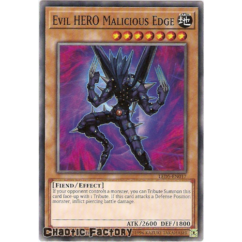Yugioh LED5-EN017 Evil HERO Malicious Edge Common 1st edition NM