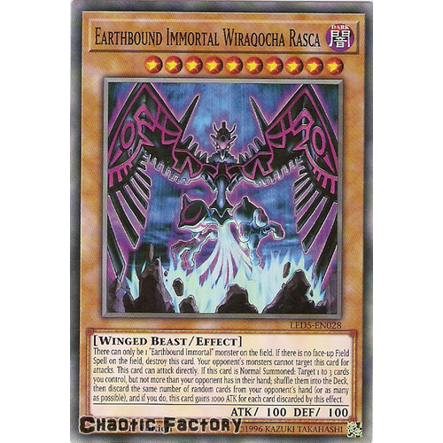 Yugioh LED5-EN028 Earthbound Immortal Wiraqocha Rasca Common 1st edition NM