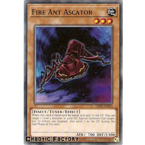 Yugioh LED5-EN030 Fire Ant Ascator Common 1st edition NM