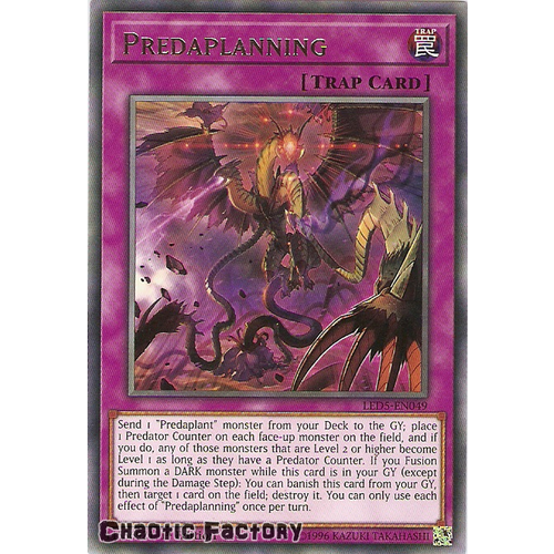 Yugioh LED5-EN049 Predaplanning Rare 1st edition NM