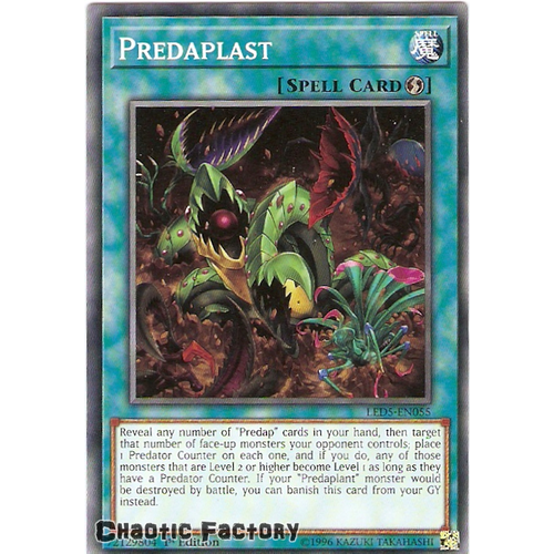 Yugioh LED5-EN055 Predaplast Common 1st edition NM