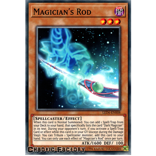 LED6-EN008 Magician's Rod Common 1st Edition NM