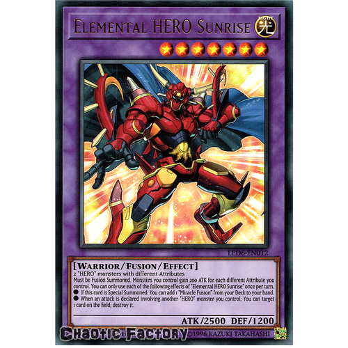 LED6-EN012 Elemental HERO Sunrise Ultra Rare 1st Edition NM