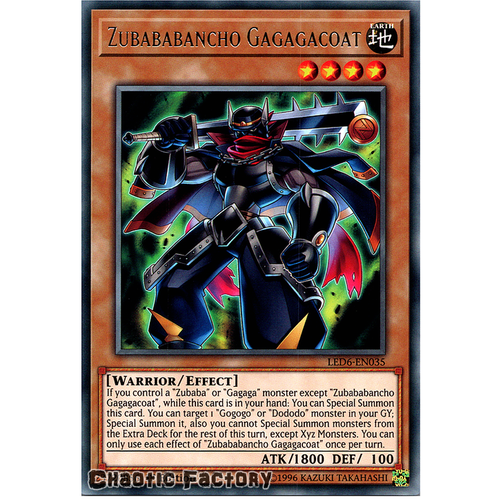 LED6-EN035 Zubababancho Gagagacoat Rare 1st Edition NM