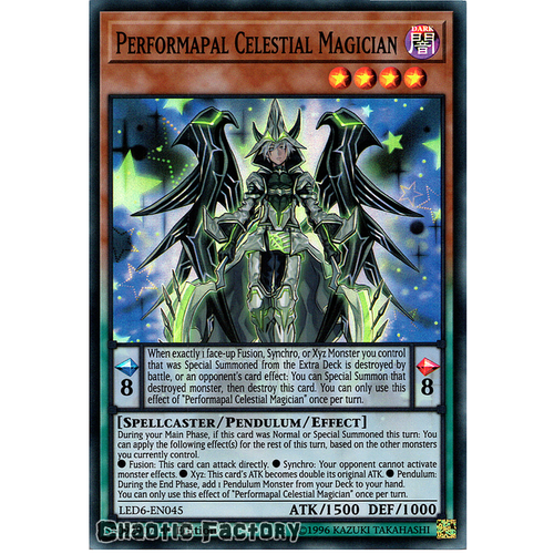 LED6-EN045 Performapal Celestial Magician Super Rare 1st Edition NM