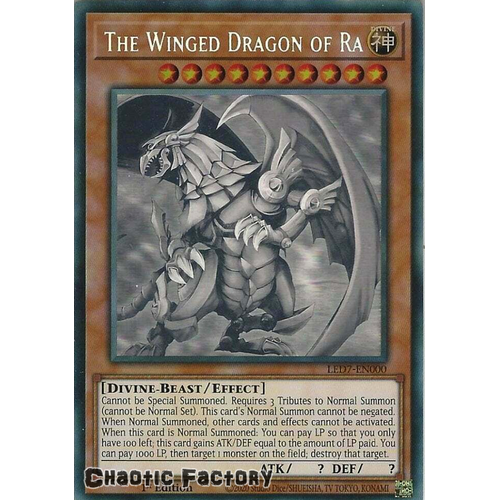 LED7-EN000 The Winged Dragon of Ra Ghost Rare 1st Edition