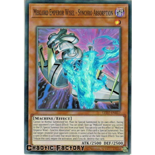 LED7-EN017 Meklord Emperor Wisel - Synchro Absorption Super Rare 1st Edition NM