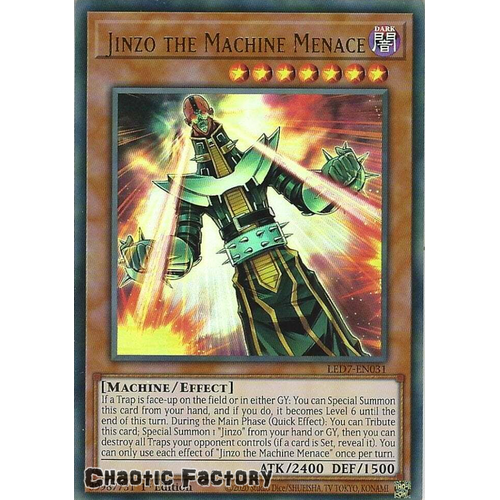 LED7-EN031 Jinzo the Machine Menace Ultra Rare 1st Edition NM