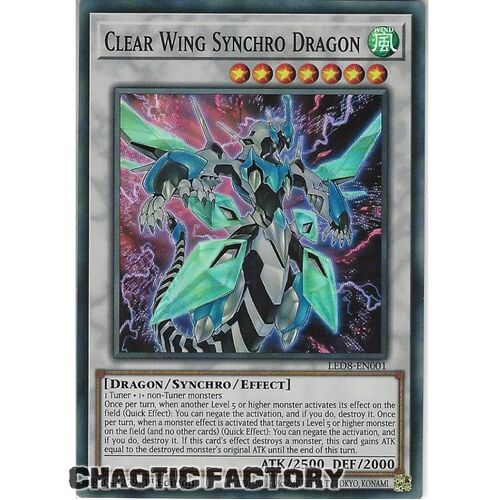 LED8-EN001 Clear Wing Synchro Dragon Super Rare 1st Edition NM