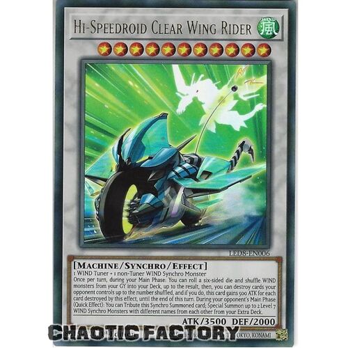 LED8-EN006 Hi-Speedroid Clear Wing Rider Ultra Rare 1st Edition NM