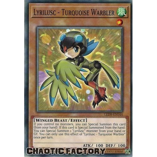 LED8-EN044 Lyrilusc - Turquoise Warbler Common 1st Edition NM