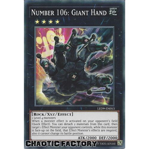 LED9-EN053 Number 106: Giant Hand Super Rare 1st Edition NM