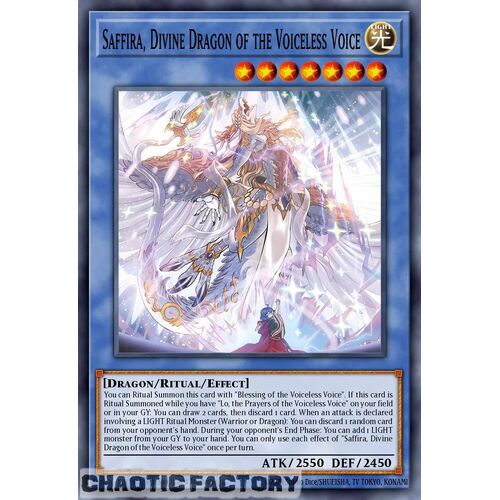 LEDE-EN034 Saffira, Divine Dragon of the Voiceless Voice Ultra Rare 1st Edition NM
