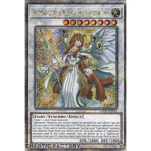Quarter Century Secret Rare LEDE-EN043 Minerva, the Athenian Lightsworn 1st Edition NM