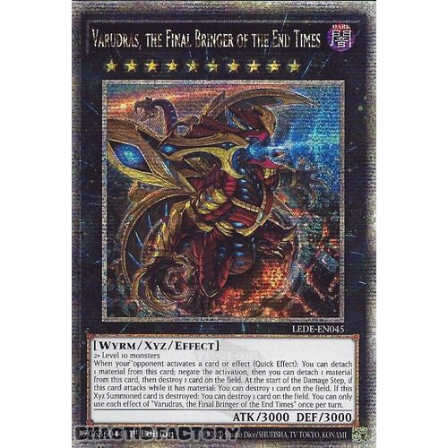 Quarter Century Secret Rare LEDE-EN045 Varudras, the Final Bringer of the End Times 1st Edition NM