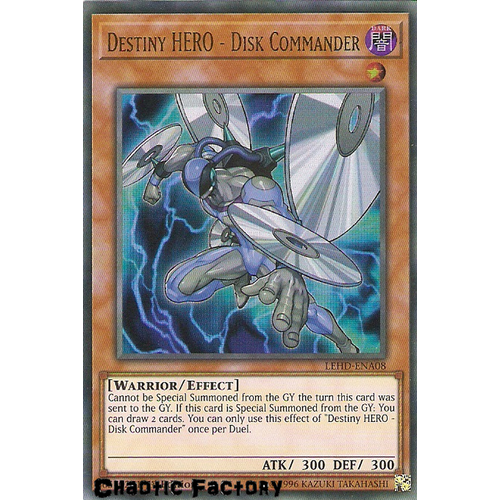 Yugioh LEHD-ENA08 Destiny HERO - Disk Commander Ultra Rare 1st Edition NM