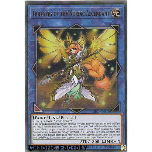 Yugioh LEHD-ENB00 Gulveig of the Nordic Ascendant Ultra Rare 1st Edition NM