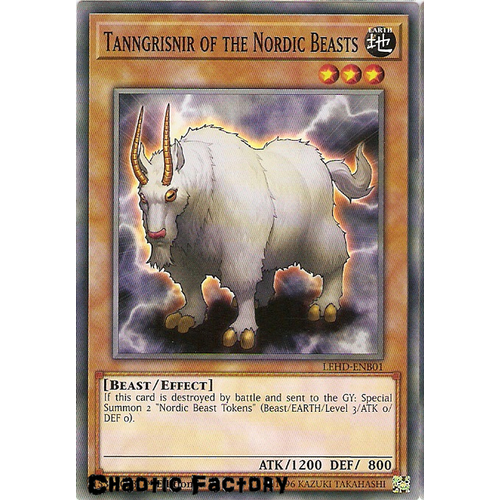Yugioh LEHD-ENB01 Tanngrisnir of the Nordic Beasts Common 1st Edition NM