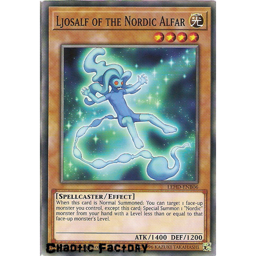 Yugioh LEHD-ENB06 Ljosaif of the Nordic Alfar Common 1st Edition NM