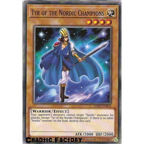 Yugioh LEHD-ENB12 Tyr of the Nordic Champions Common 1st Edition NM