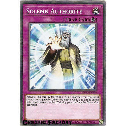 Yugioh LEHD-ENB29 Solemn Authority Common 1st Edition NM