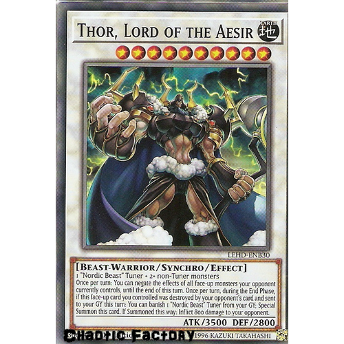 Yugioh LEHD-ENB30 Thor, Lord of the Aesir Common 1st Edition NM