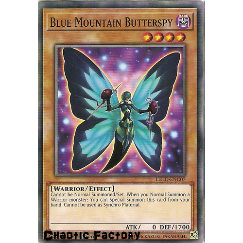 Yugioh LEHD-ENC07 Blue Mountain Butterspy Common 1st Edition NM