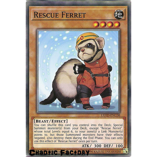 Yugioh LEHD-ENC08 Rescue Ferret Common 1st Edition NM