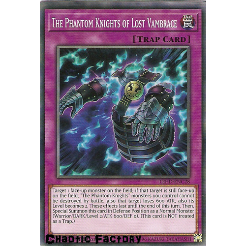 Yugioh LEHD-ENC28 The Phantom Knight's of Lost Vambrace Common 1st Edition NM