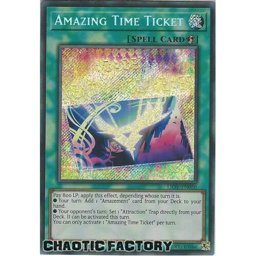 LIOV-EN056 Amazing Time Ticket Secret Rare 1st Edition NM