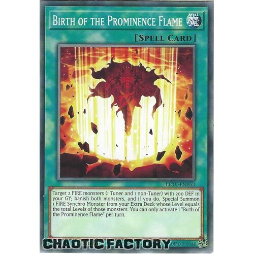 LIOV-EN063 Birth of the Prominence Flame Common 1st Edition NM