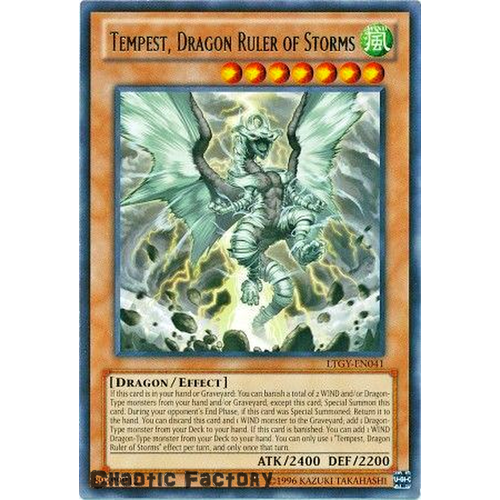 Yugioh Tempest, Dragon Ruler of Storms - LTGY-EN041 - Rare Unlimited NM