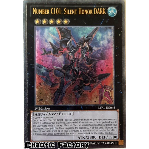 Ultimate Rare Number C101: Silent Honor Dark LVAL-EN046 1st Edition NM