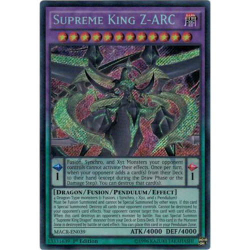 Supreme King Z-ARC Secret Rare MACR-EN039 1st Edition NM