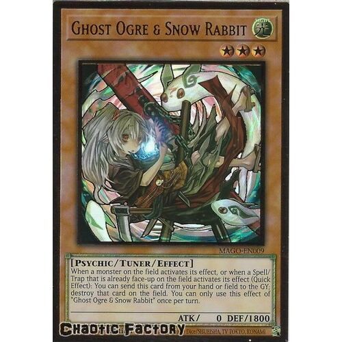 MAGO-EN009 Ghost Ogre & Snow Rabbit Alternate Art Premium Gold Rare 1st Edition NM