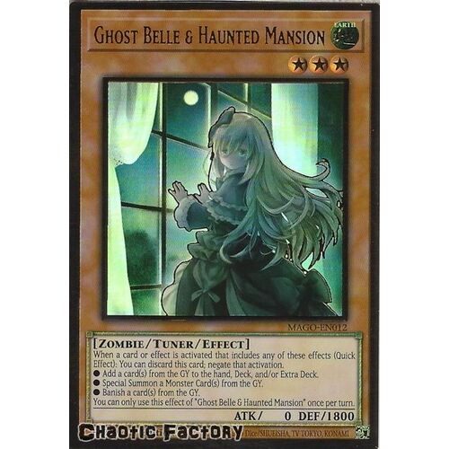 MAGO-EN012 Ghost Belle & Haunted Mansion Alternate Art Premium Gold Rare 1st Edition NM