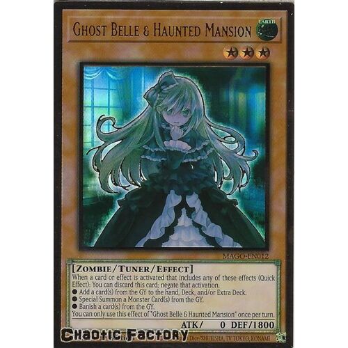 MAGO-EN012 Ghost Belle & Haunted Mansion Premium Gold Rare 1st Edition NM