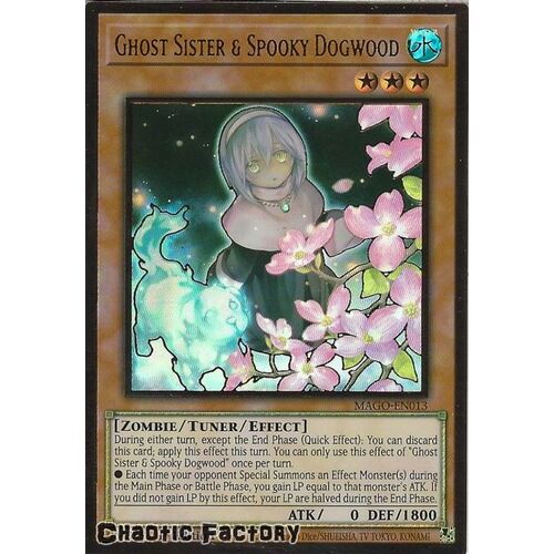 MAGO-EN013 Ghost Sister & Spooky Dogwood Alternate Art Premium Gold Rare 1st Edition NM